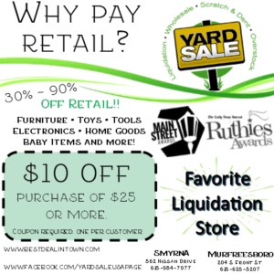 $10 off coupon for Yard Sale USA