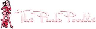 Pink logo reading “The Poodle Poodle” with a cartoon poodle on the left