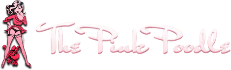 Pink logo reading “The Poodle Poodle” with a cartoon poodle on the left
