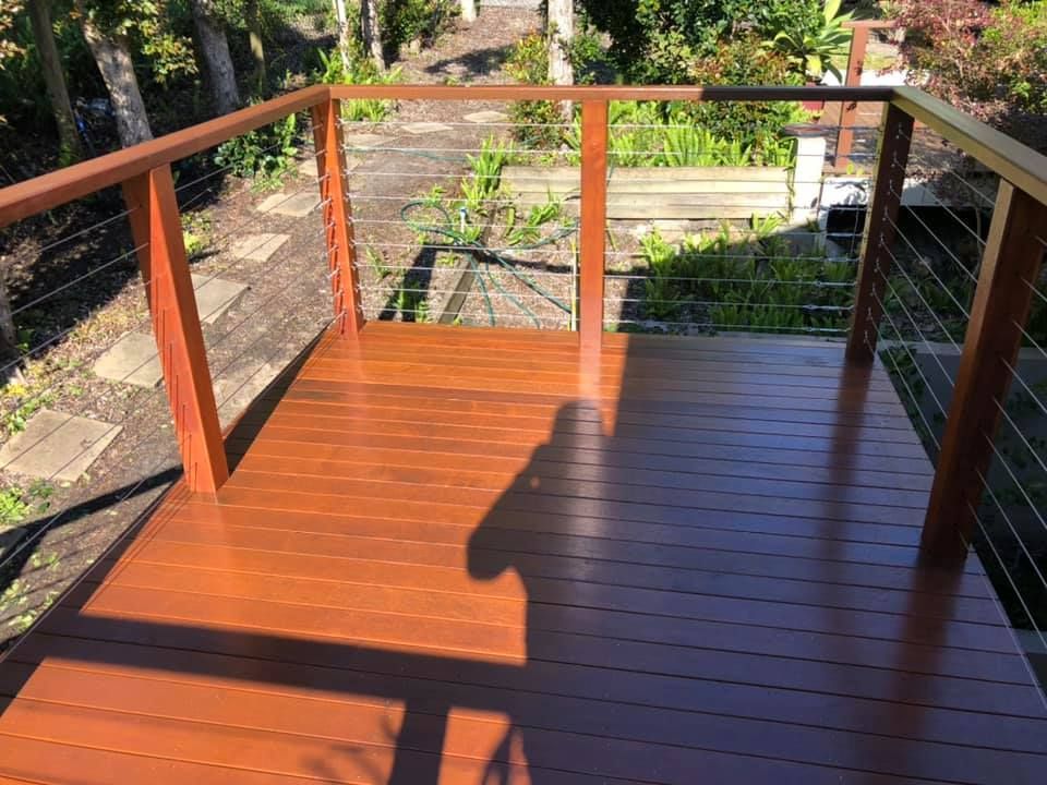 Wooden Deck With Cable Railings — Allman's Painting in Nambour, QLD
