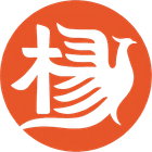 White Chinese character on an orange circular background