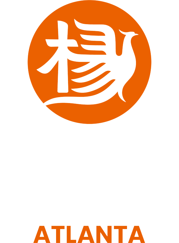 Orange circle with a white stylized Chinese character logo