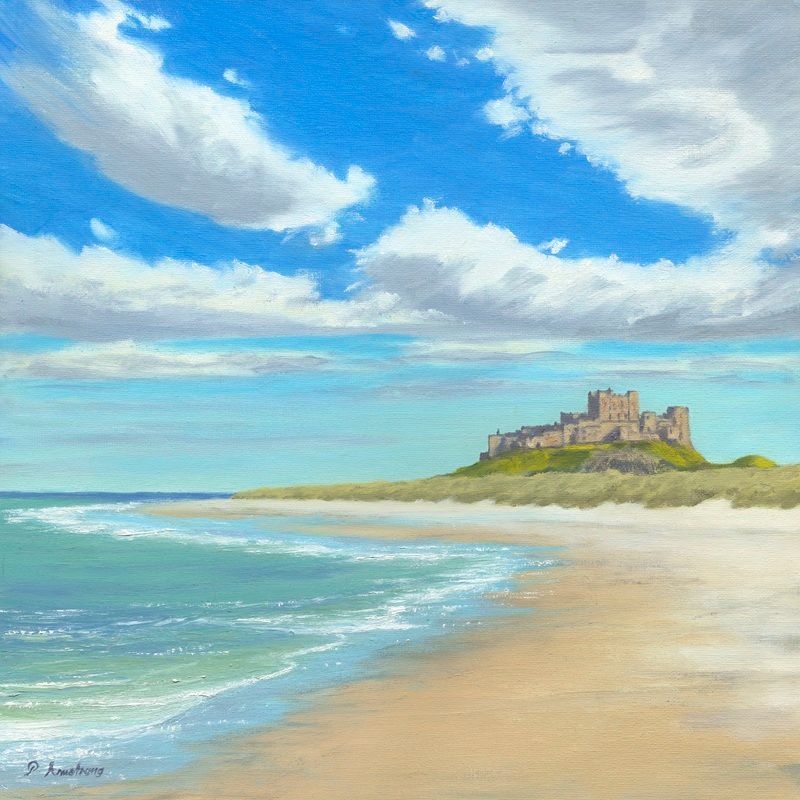 Bamburgh Castle painting