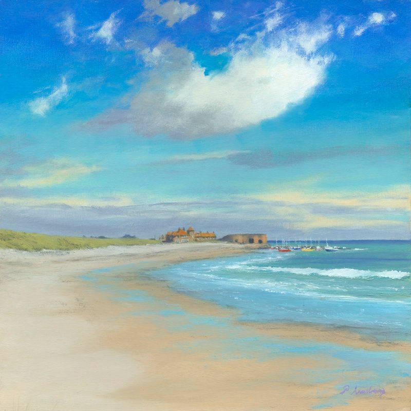 Painting of Beadnell Beach in Northumberland