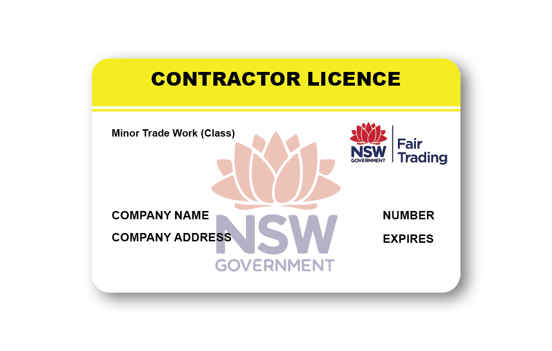 Image of a NSW Contractor Licence