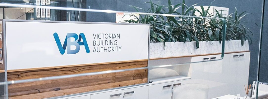 A sign that says victorian building authority on it