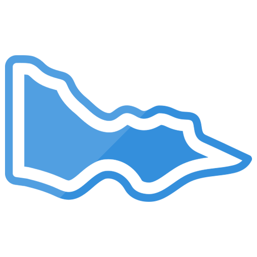 A silhouette of the state of victoria on a white background.