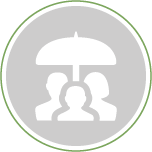 family under an umbrella icon