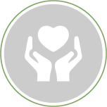 hands holding a heart icon