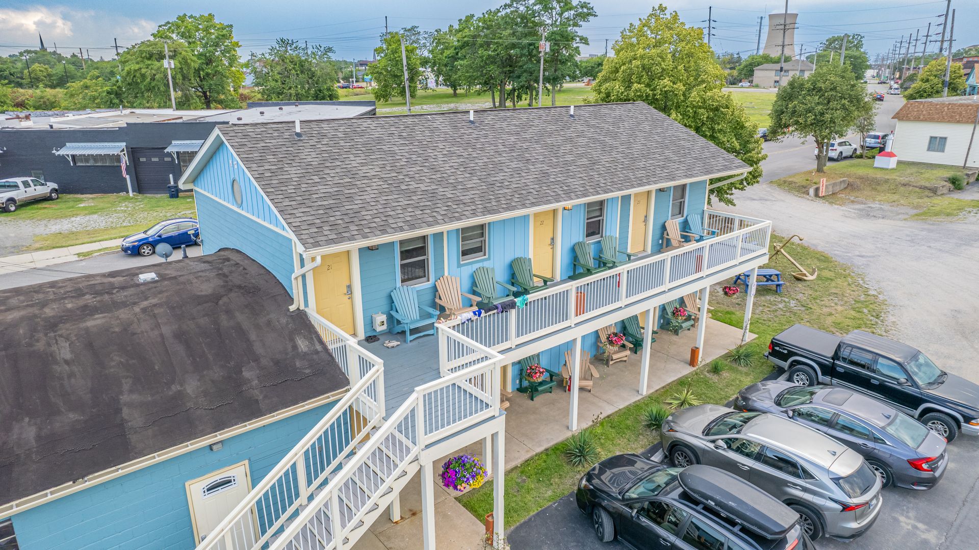 blue-house-aerial-view