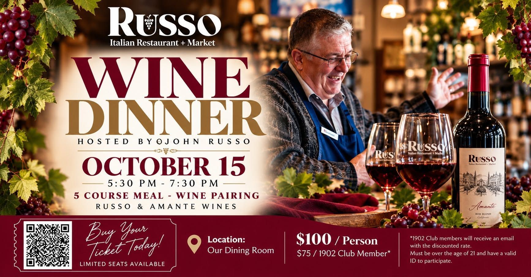 Trivia Night at Russo Italian Restaurant on Mondays at 7 PM. Free to play & win.