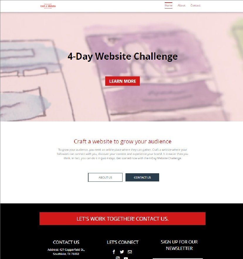Desktop, tablet and mobile views of Craft A Website
