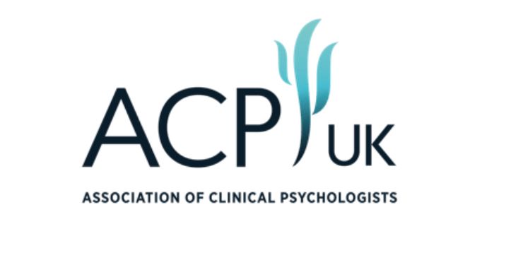 Logo for the Association of Clinical Psychologists UK: navy text with teal emblem.