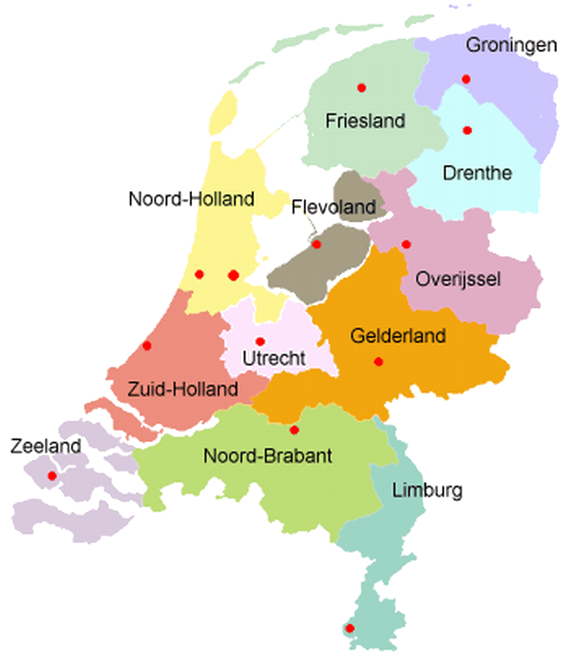 Brocantewinkels per provincie Nederland