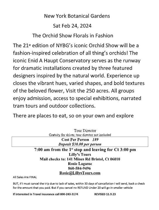 Flyer for New York Botanical Gardens Orchid Show: Feb 24, 2004, featuring 