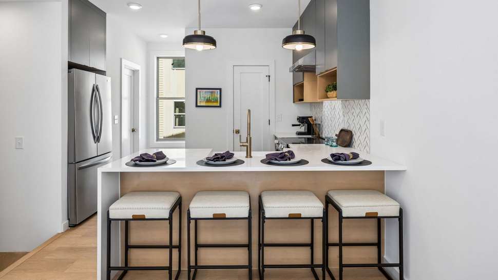 Photo of a bar area in a kitchen