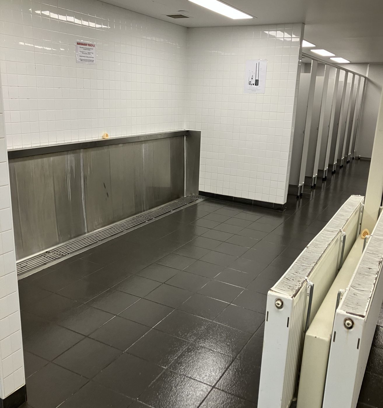 New commercial bathroom after a builders clean