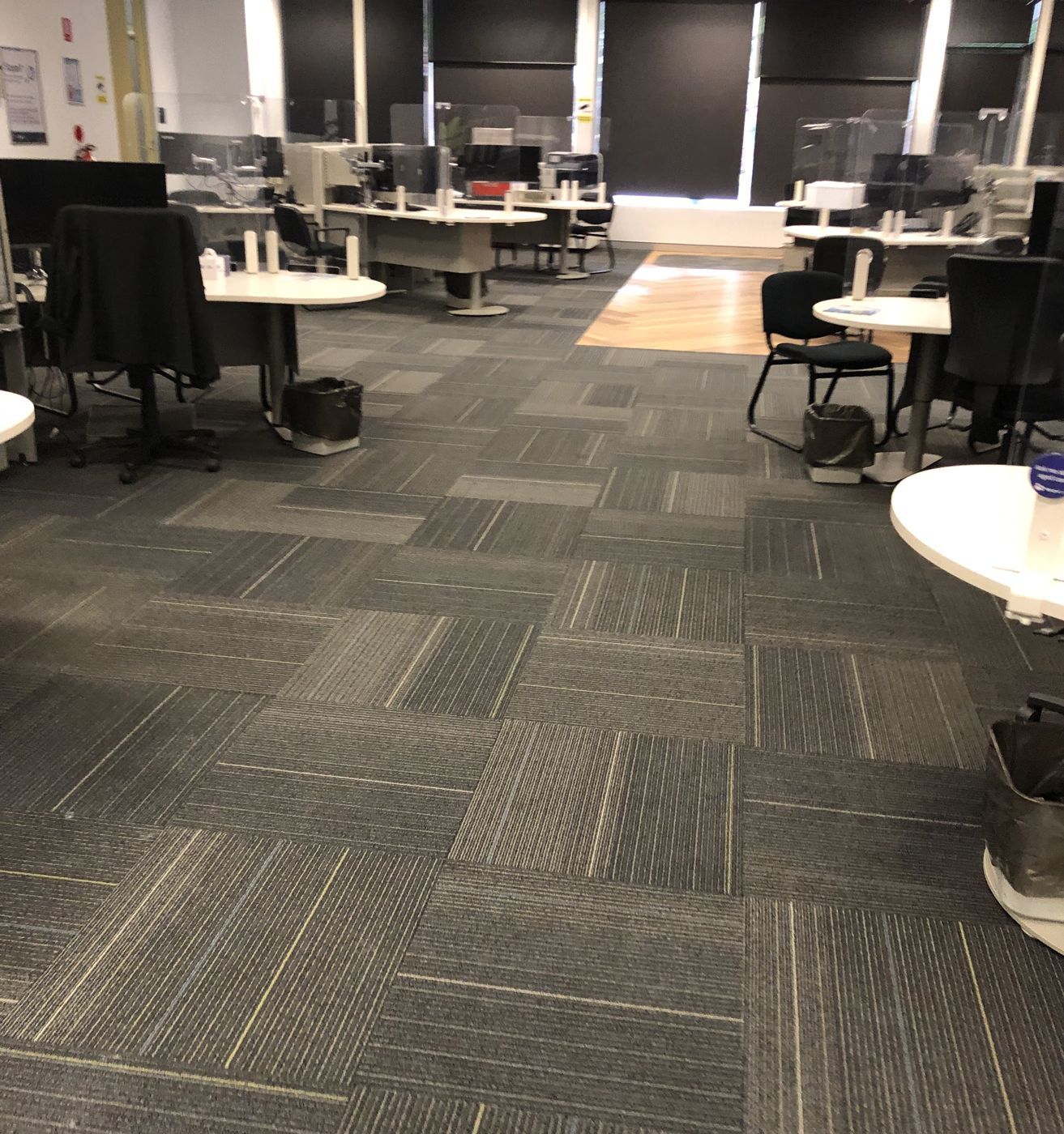 Open-plan office clean and ready after a builders clean