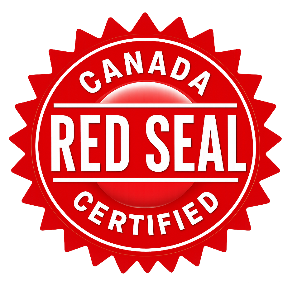 Red Canada Red Seal Certified badge with white text and circular sawtooth edge