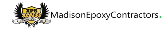 MadisonEpoxyContractors logo with gold XPS-style emblem and black text on white background