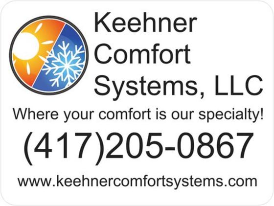 A logo for keehner comfort systems llc where your comfort is our specialty