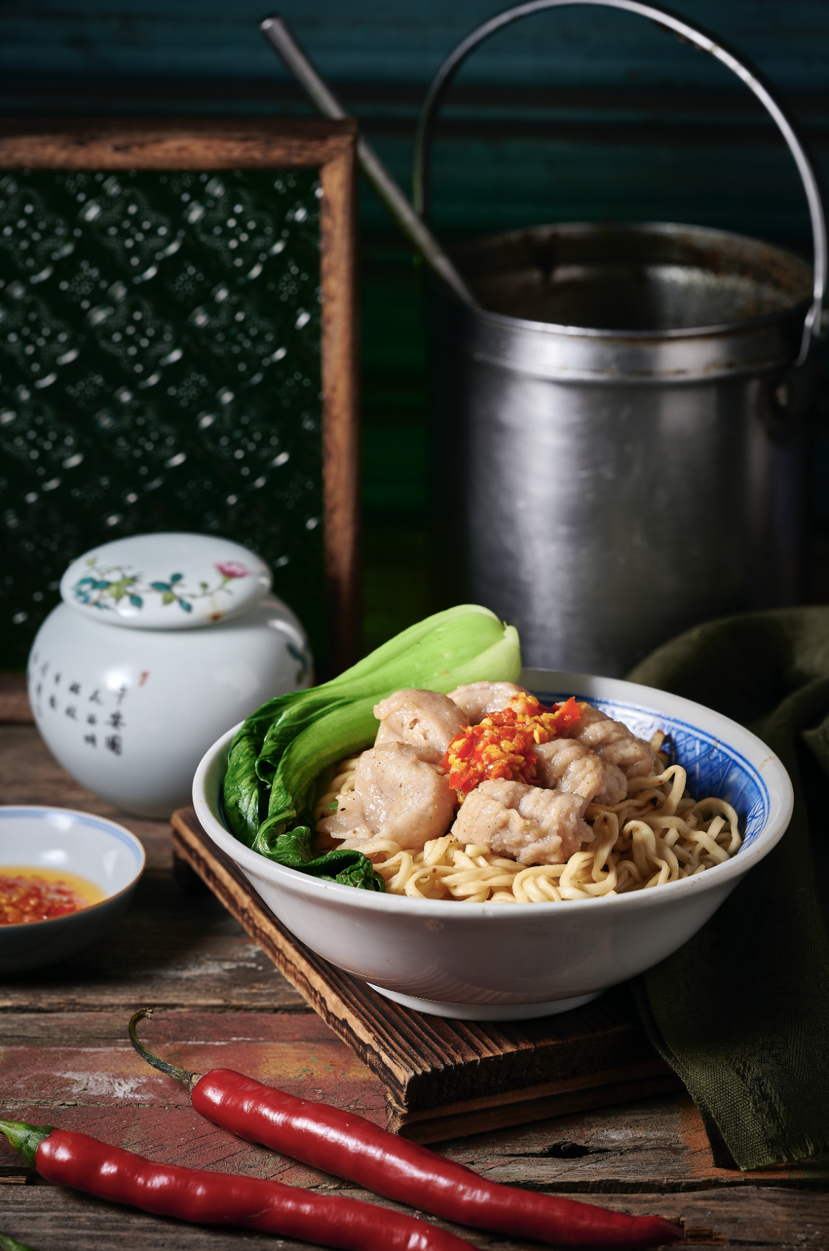 馨發辣魚冊魚餃乾拌麵優惠組( 4盒/袋)