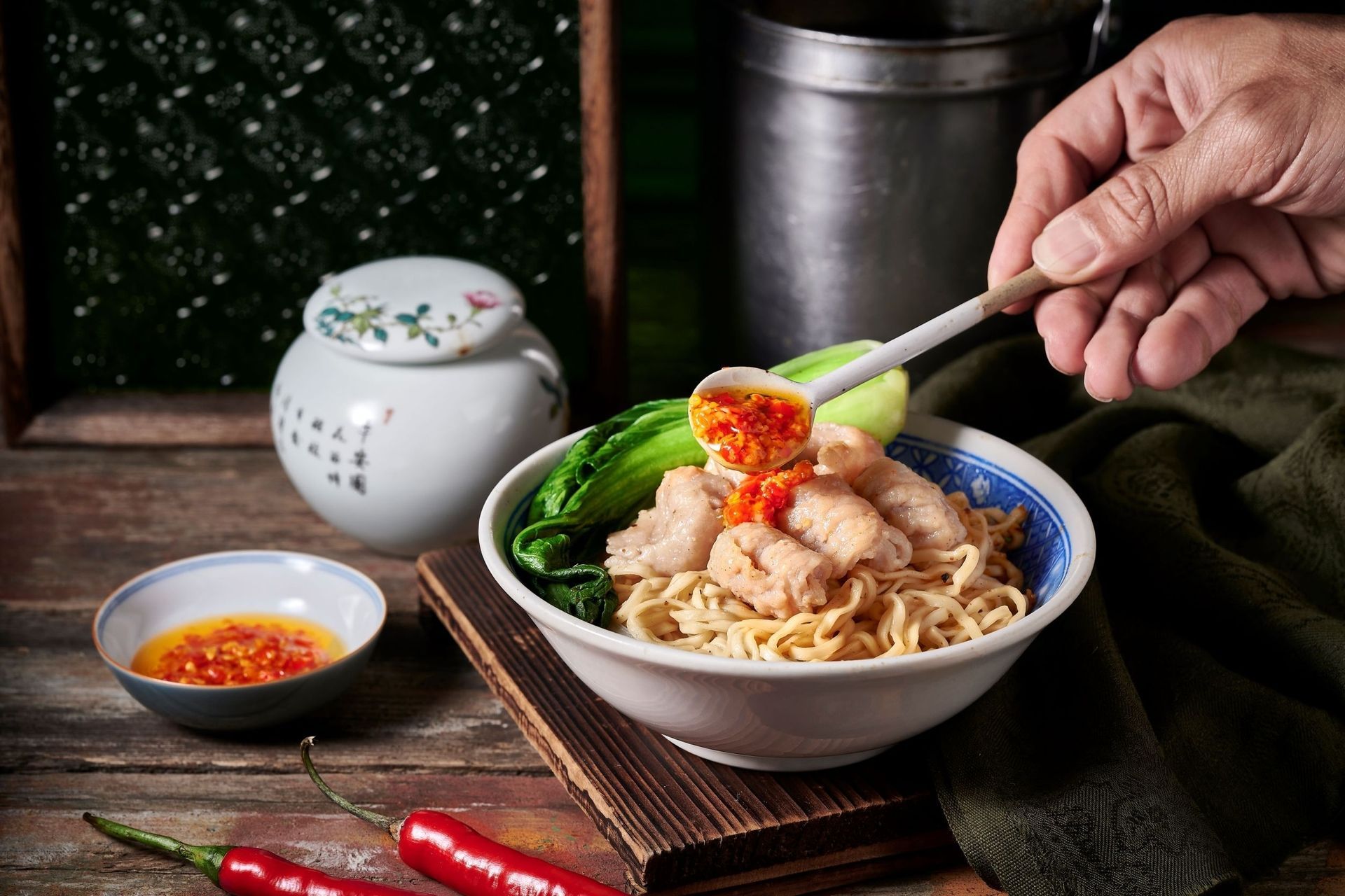 馨發辣魚冊魚餃乾拌麵優惠組( 4盒/袋)