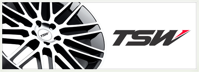 TSW wheel rim logo in black and silver on a white background | 106th Street Tire & Wheel