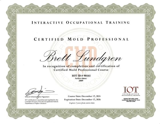 Brett Lundgren, Certified Mold Technician, B&B Carpet Cleaning Glendora CA