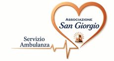 Logo di Associazione San Giorgio Servizio Ambulanza con cuore arancione e linea ECG