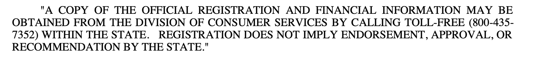 Florida Department of Agriculture Solicitation of Contributions