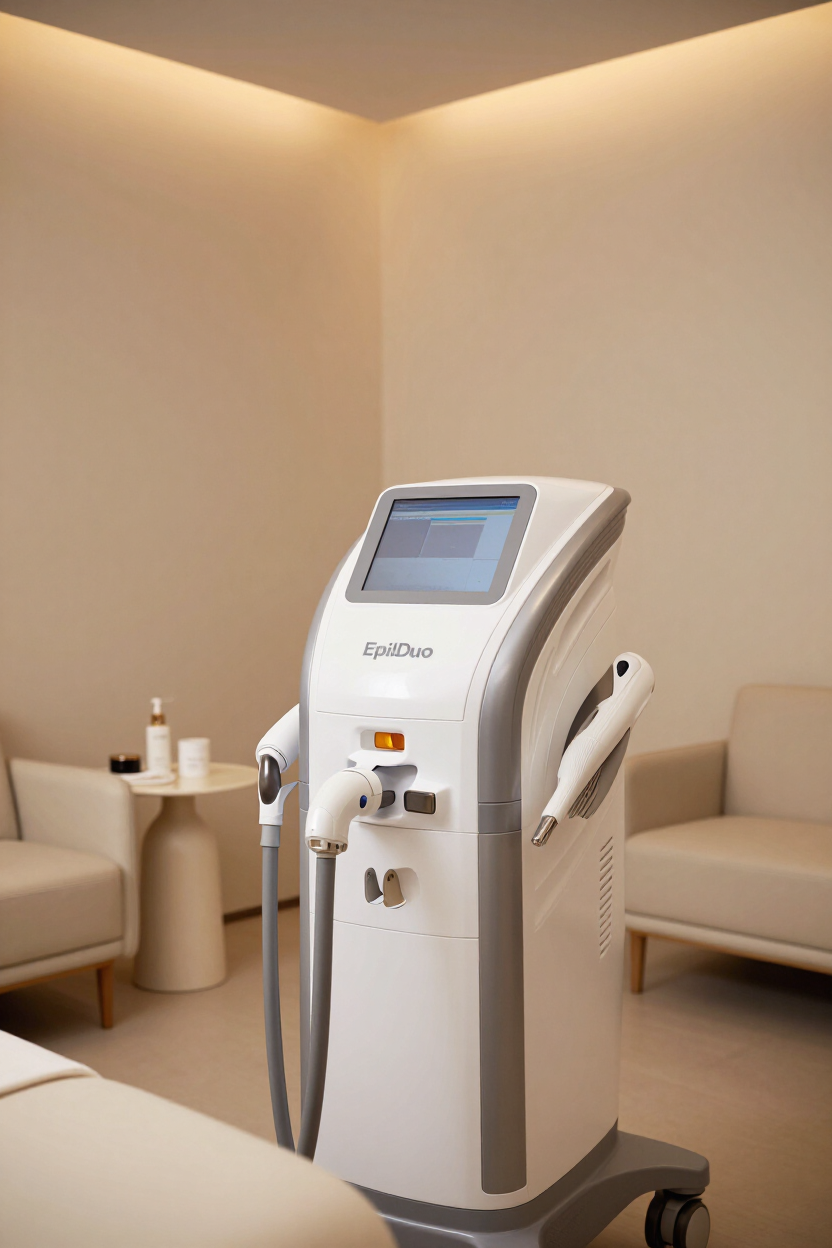 Cabina estetica professionale con macchinario laser EpilDuo