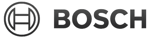 Bosch logo with black text and circular emblem on a white background