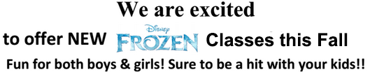 a sign that says we are excited to offer new frozen classes this fall