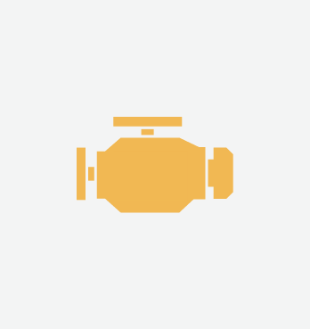 A yellow check engine light icon on a light gray background.