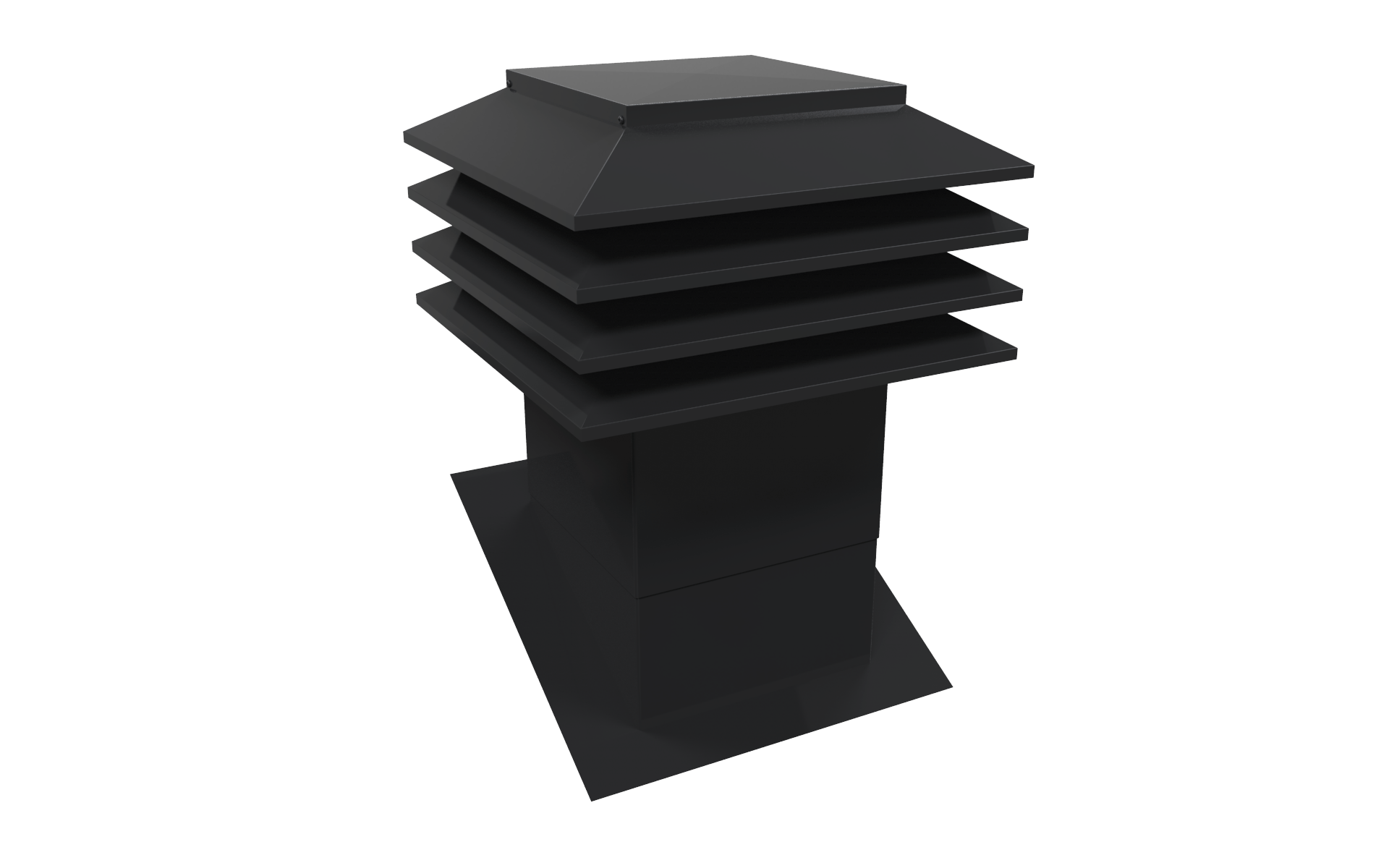 Un objet noir est posé sur une surface blanche.