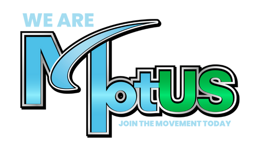Logo reading “WE ARE Motus” in blue and green with a leaping swoosh and “JOIN THE MOVEMENT TODAY” below