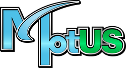 Blue and black “Mptus” logo with a swooping arc over the letters