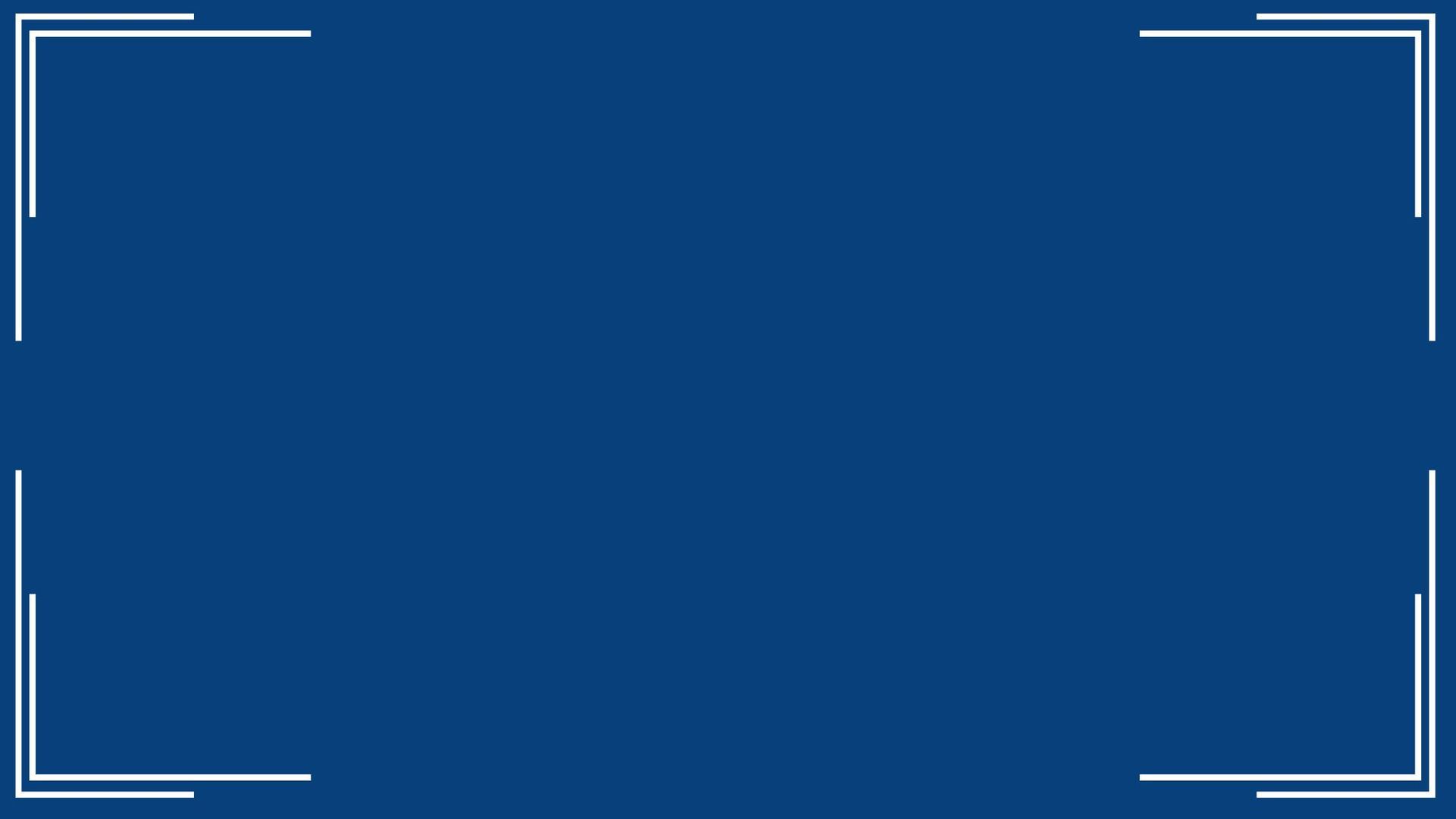 Blue screen with white corner brackets, like a framing or recording overlay