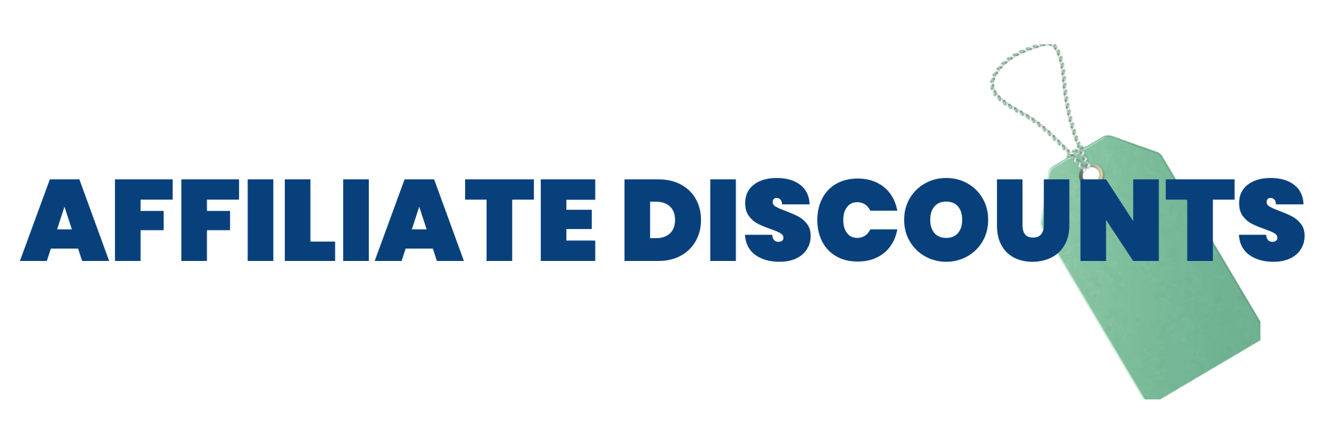 AFFILIATE DISCOUNTS in blue text with a green price tag icon