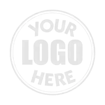 Gray circular placeholder logo with the words “YOUR LOGO HERE” in the center.