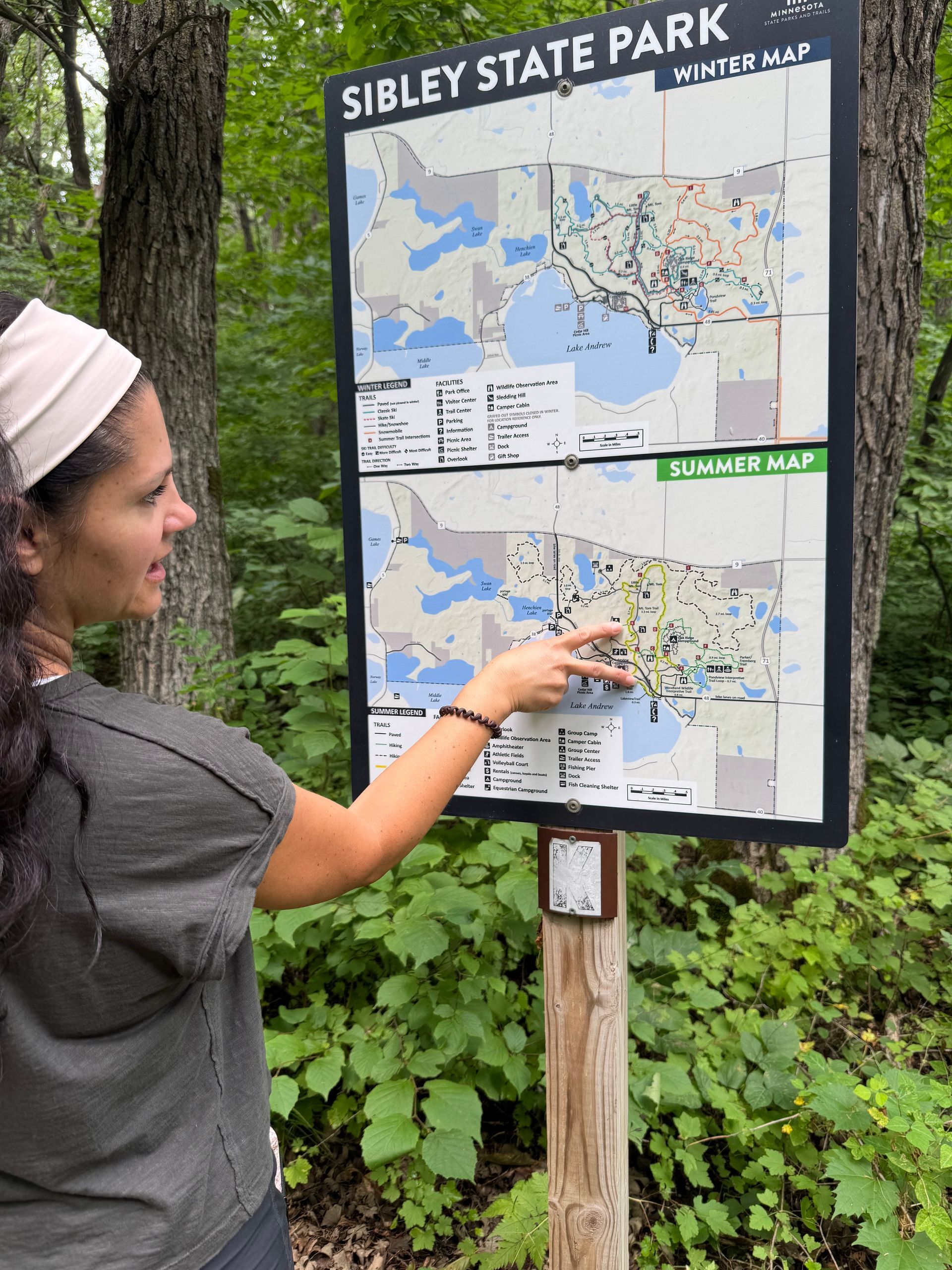 Elizabeth Sult With Sibley State Park Map