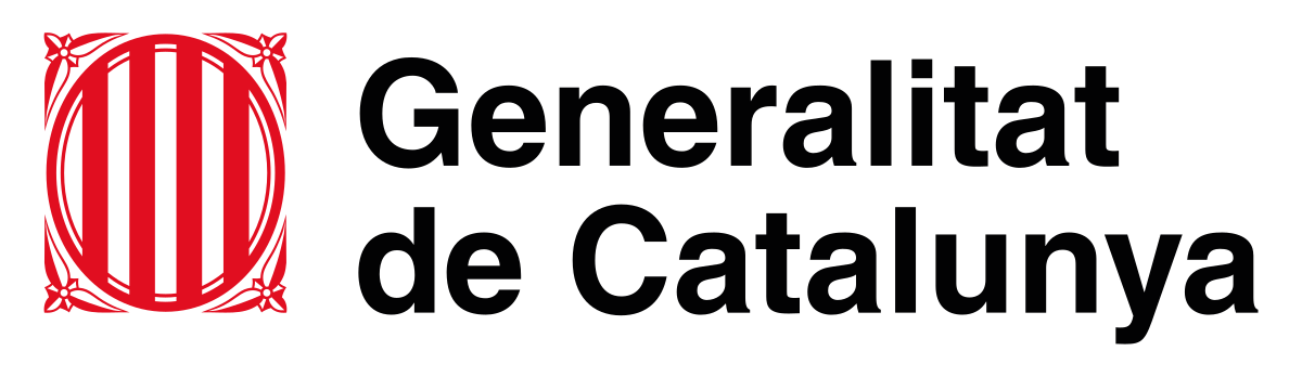 Logotip de la Generalitat de Catalunya, amb un escut amb ratlles de la bandera catalana.