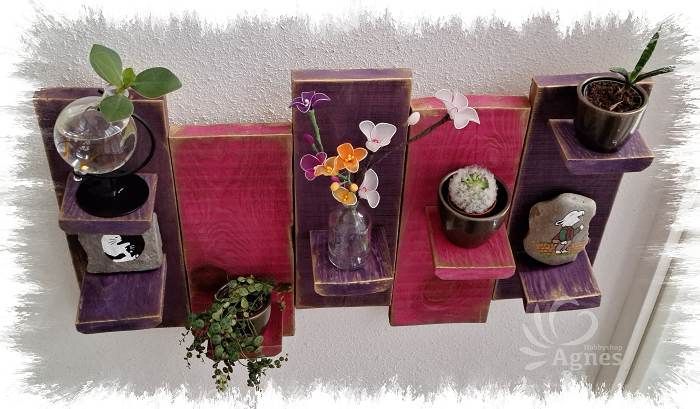homemade plant rack for the wall
