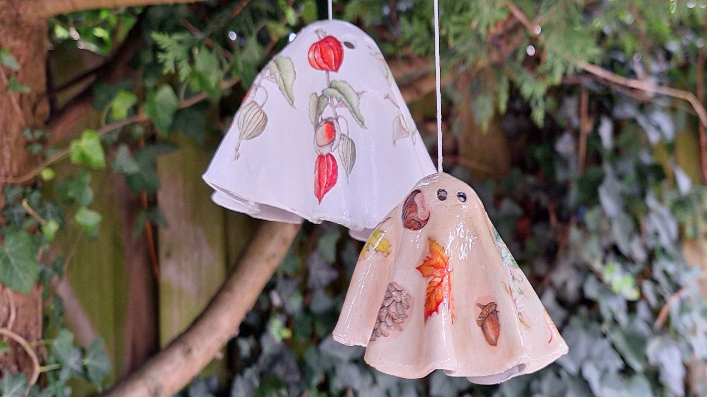 Halloween ghosts made from air-drying clay