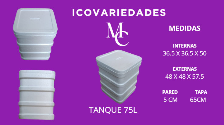Anuncio de producto en color morado para una nevera portátil de 3 litros