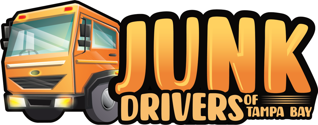 The logo for junk of drivers tampa bay shows an orange truck.