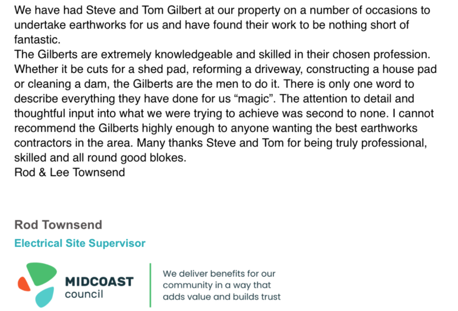 Rod Townsend Letter
