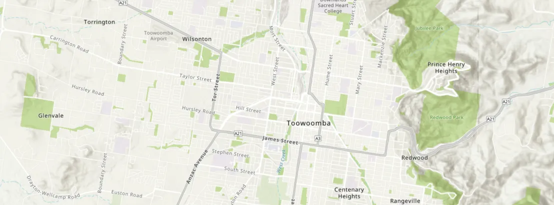 Map image of Toowoomba