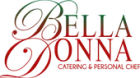 Bella Donna Catering & Personal Chef logo in green and red script with a fork and plate icon